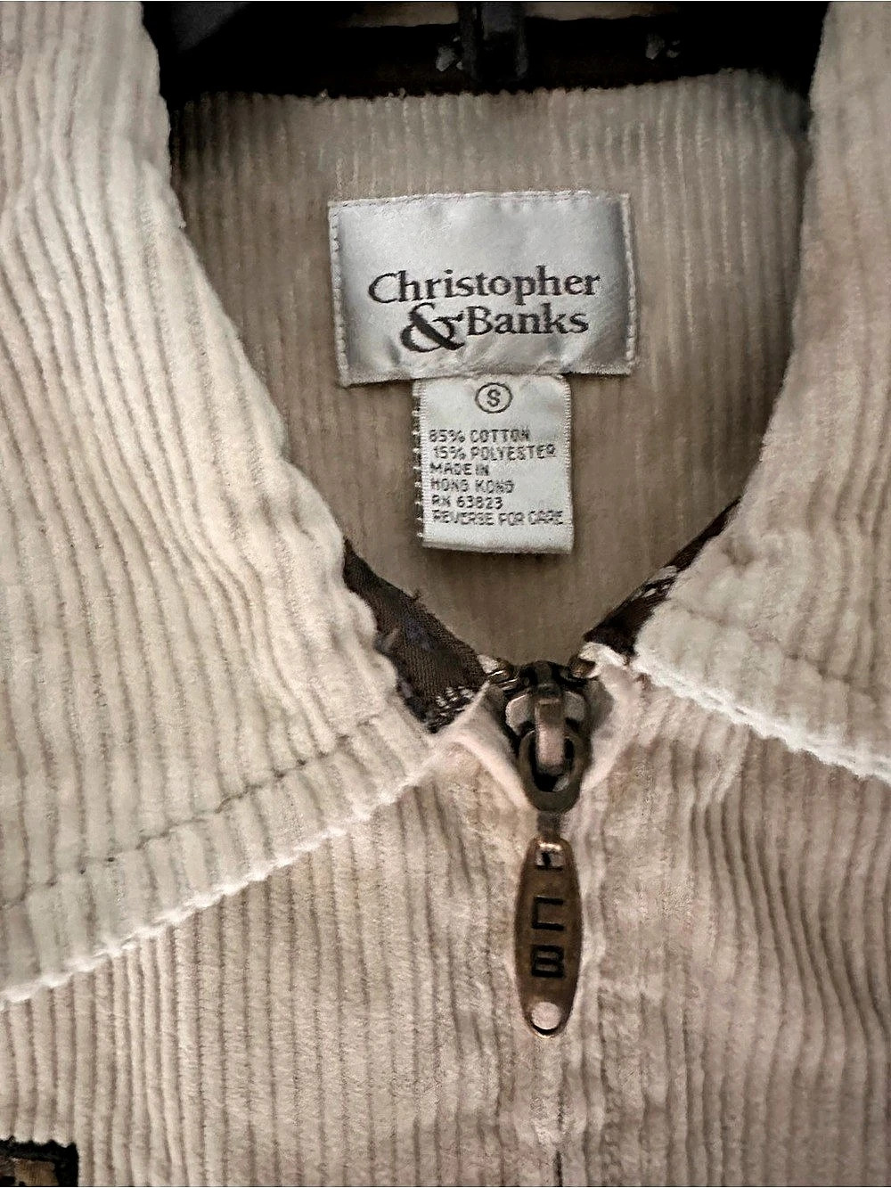 Christopher & Banks Corduroy Patch Vest in Cream Like New - Picture 4 of 5